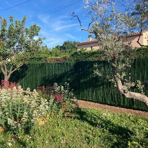 Clôture avec brise vue haie artificielle 1 - Hestia - Avignon