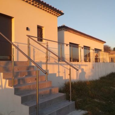 Garde corps Inox remplissage Verre 2 - Hestia - Avignon