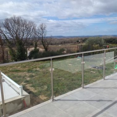 Garde corps Inox remplissage Verre 5 - Hestia - Avignon